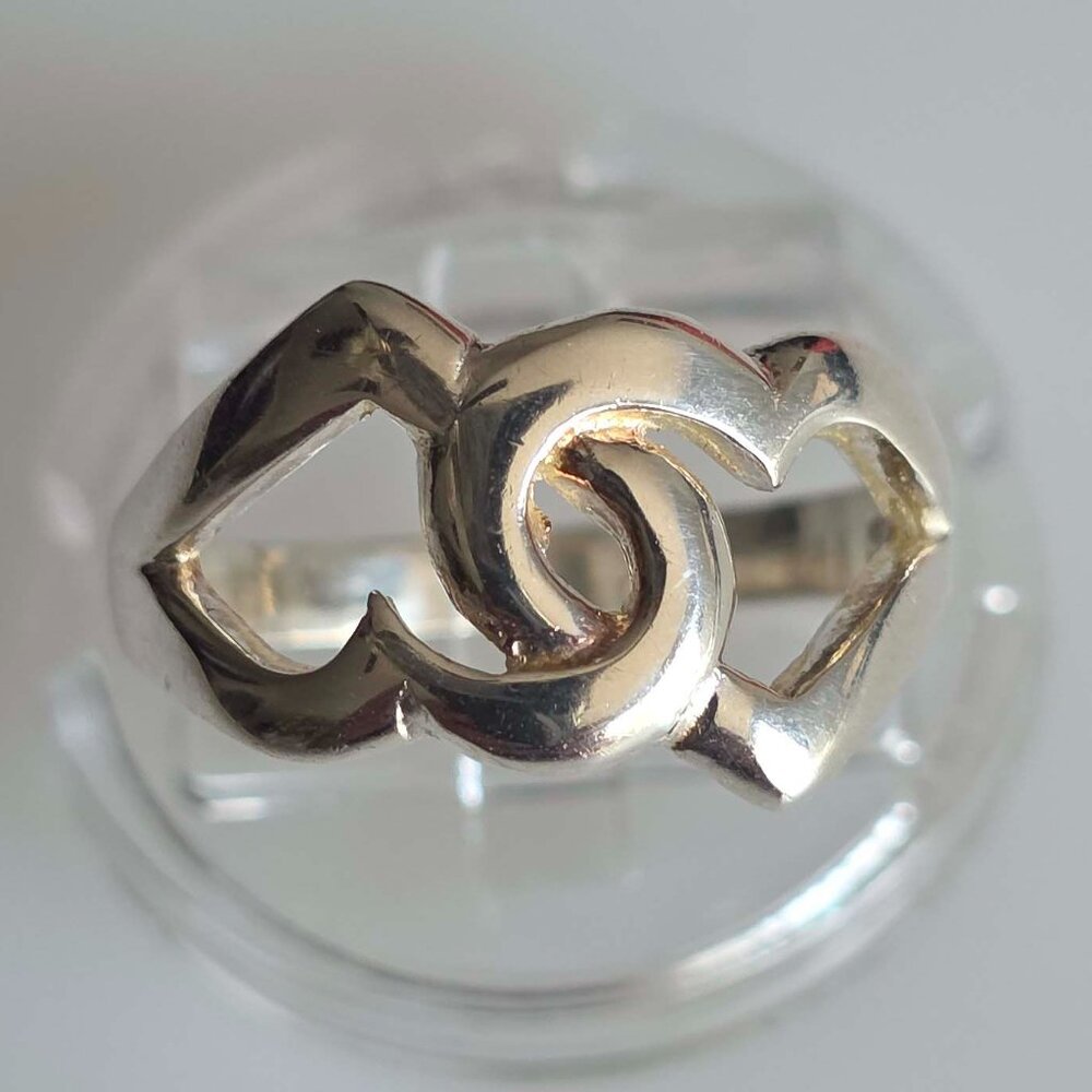 Sterling Silver Linked Hearts Ring - image 5
